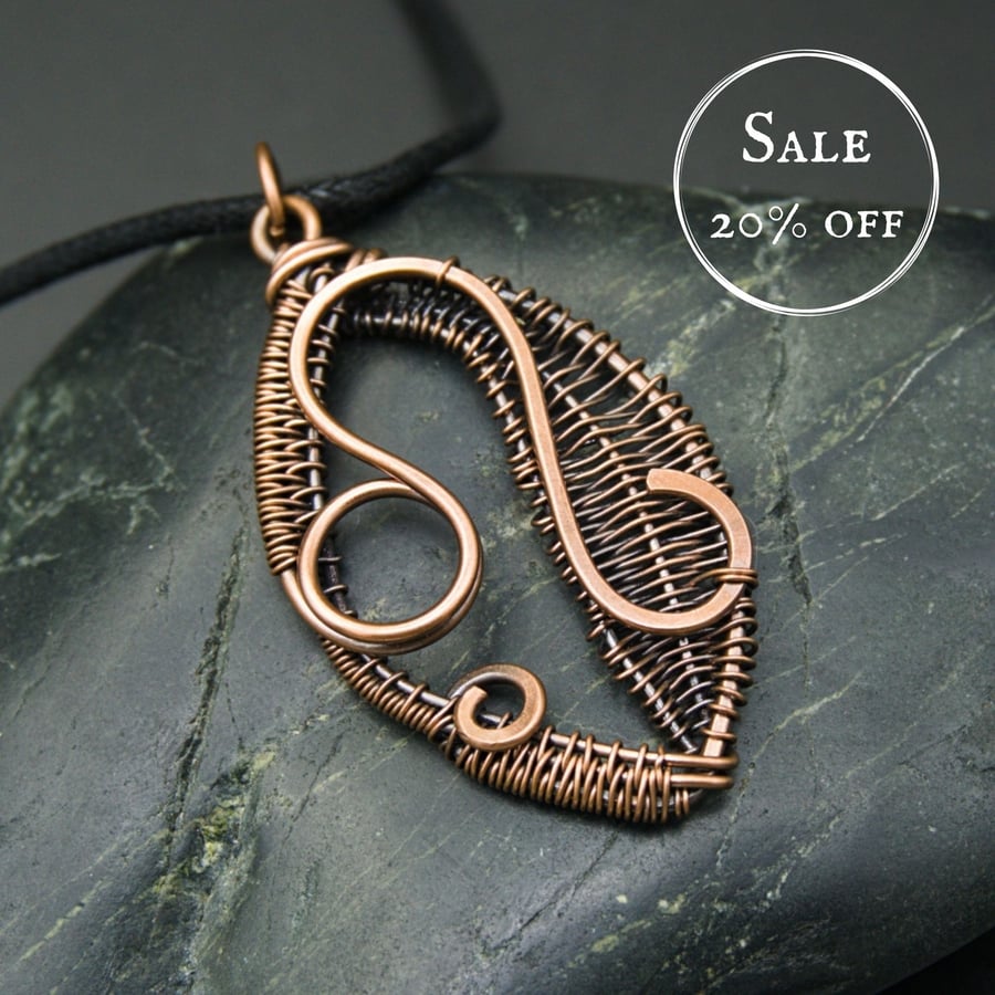 SALE - Copper Star Sign Pendant - Leo - Lion