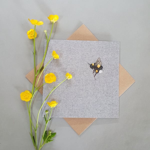 Bee card, insects, blank card, be yourself, buff-tailed bumblebee