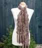 Crochet Stripey Scarf in Mahogany Brown - Image 3