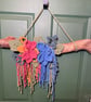 Macrame Wall Hanging with Handmade Flowers on Natural Driftwood