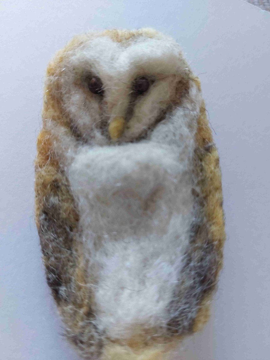 Barn Owl Brooch pin badge
