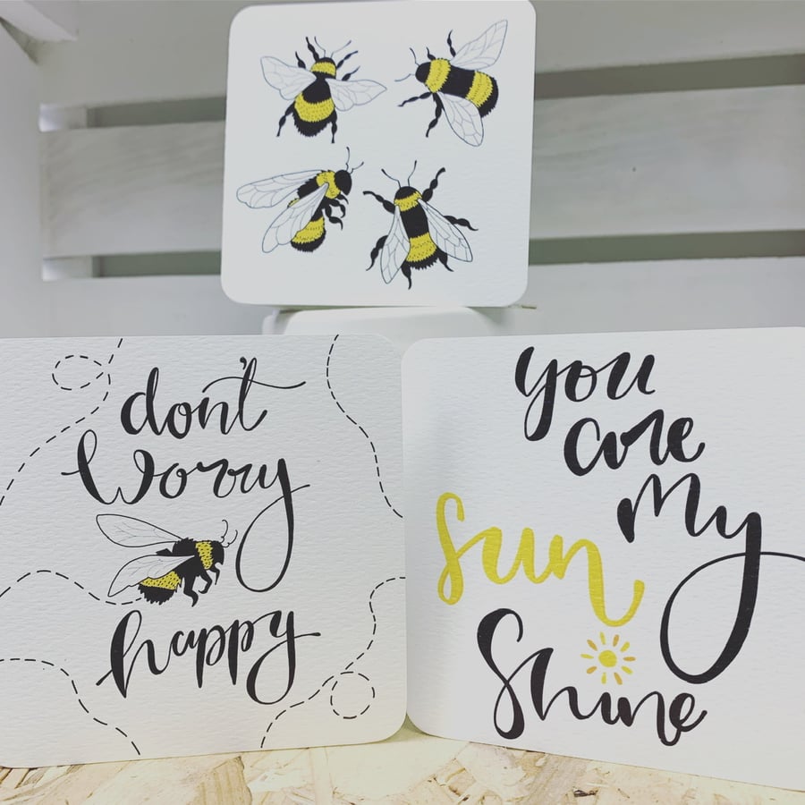 SALE Pack of 3 “BEES” cards