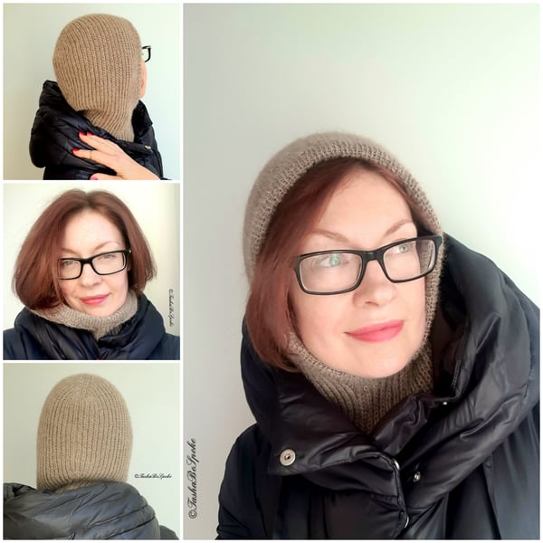 Luxuries winter knitted hood, Alpaca knit balaclava, Bonnet, Ski mask