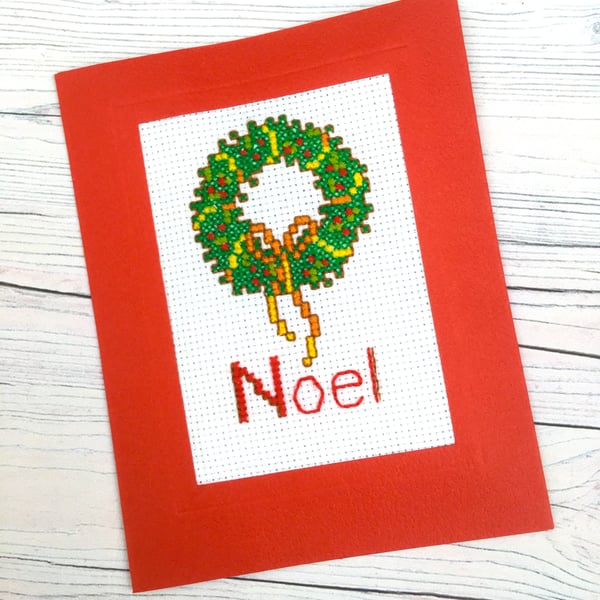 A Cross Stitch Christmas Wreath