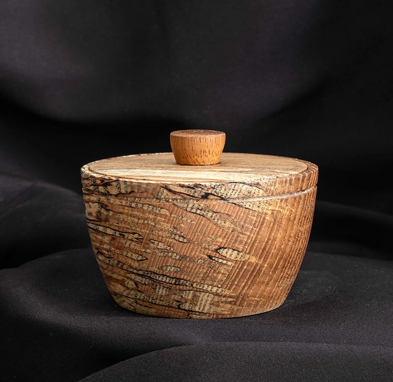 Small spalted ash pot W100mm by H70mm
