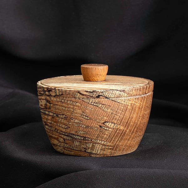 Small spalted ash pot W100mm by H70mm