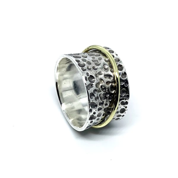 Spinner ring for men's in sterling silver 925