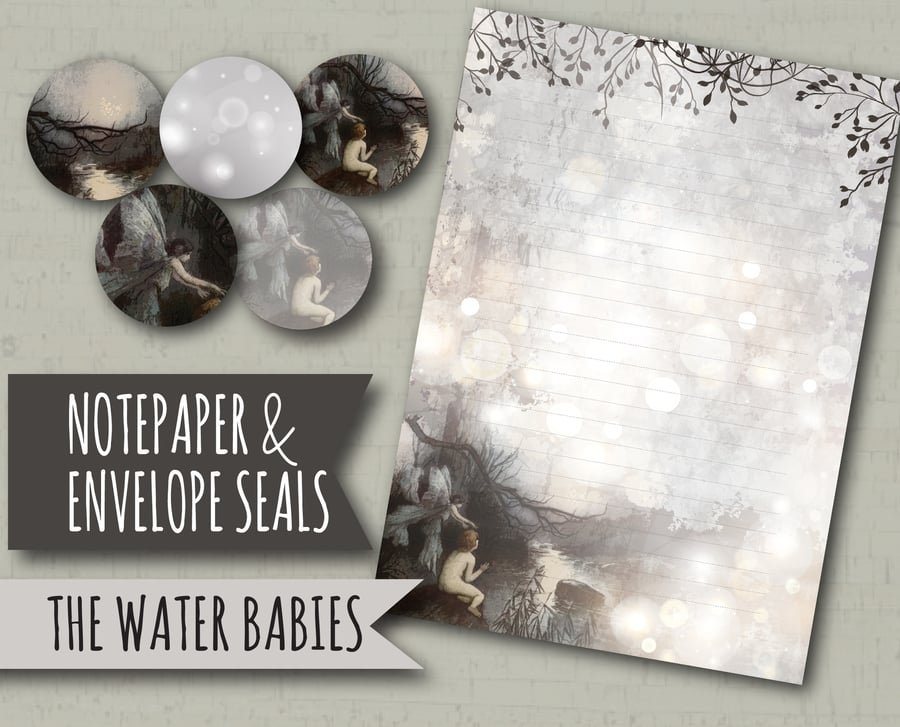 Letter Writing Paper The Water Babies (set 3), with envelope seals