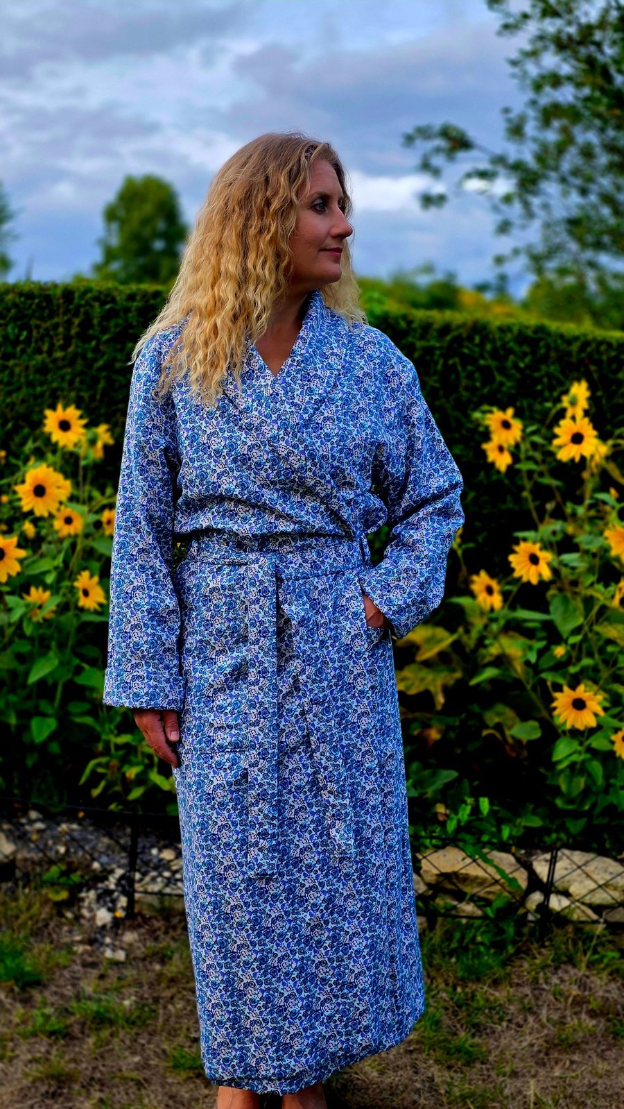 Handmade Liberty of London Lantana Dressing Gown, Cosy Winter Robe Palace Garden