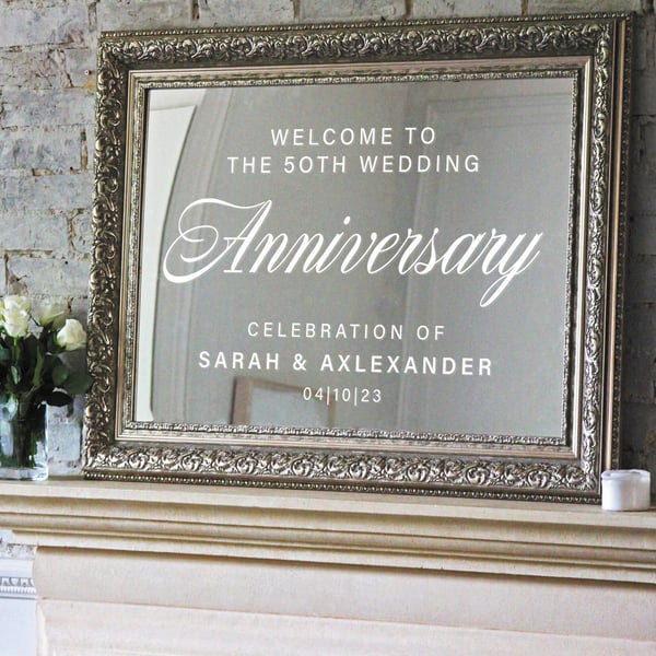Welcome Wedding Anniversary Sticker - Personalised Anniversary Celebration Party