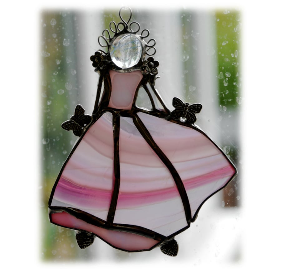 Princess Suncatcher Stained Glass Suncatcher Cinderella Dancer Pink 008