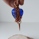 Handmade Blue Glass Heart Pendant