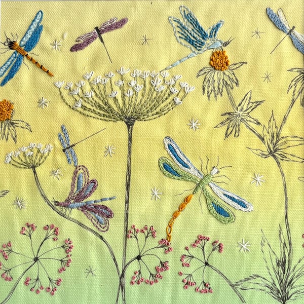 Dragonflies & Seedheads Hand embroidery kit