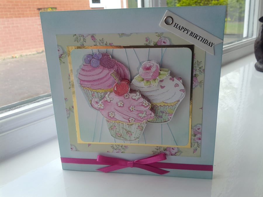 A trip of cupcakes birthday card