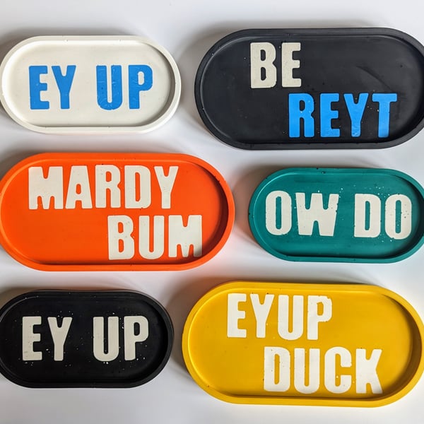 Yorkshire Phrases Oval Tray Custom Colours