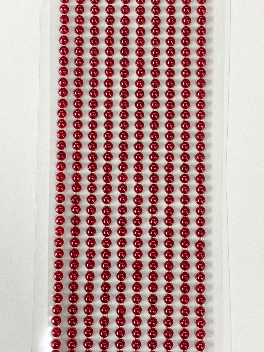 500 Mini Self Adhesive Pearls 3mm Beautiful Small Round ROYAL RED Pearl Stick On