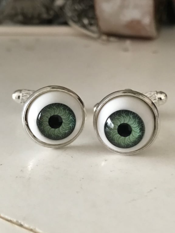 Green Eye Zombie Cufflinks