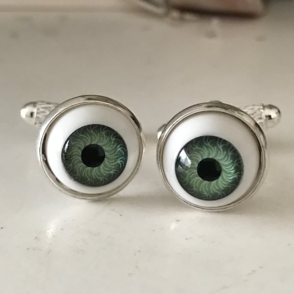 Green Eye Zombie Cufflinks