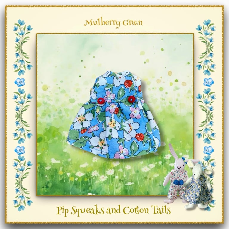 Flowers and Strawberries Dress to fit the Pip Squeaks and Cotton Tails 
