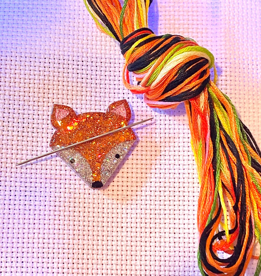 Fox needle minder, needle minder, fox gifts, cross stitch gift, cross stitch 
