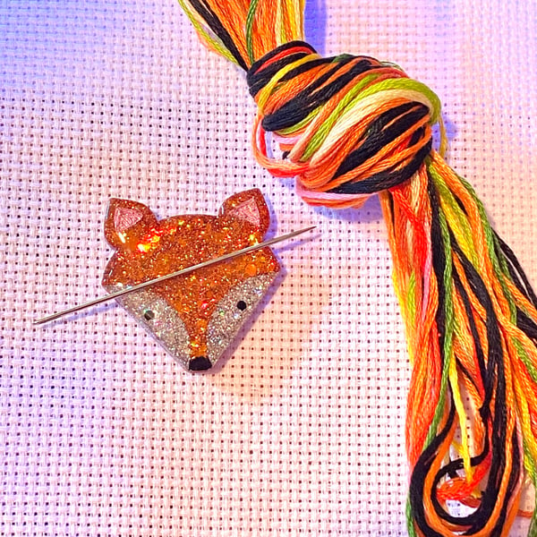 Fox needle minder, needle minder, fox gifts, cross stitch gift, cross stitch 