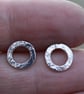 Silver stud earrings circles - Image 3