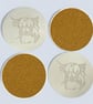 Set of Four Grey Highland Cow Drinks Coasters, Handmade Stone Like Finish - Image 4