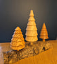 Decorative, woodturned rustic Christmas trees