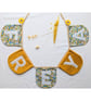 Personalised Floral Name Garland, Mustard Velour & Liberty Style Nursery Bunting