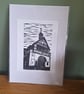 'The Town Hall.' Original handprinted linocut print.  - Image 2