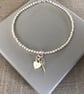 Sterling Silver Heart & Angel Wing Charm Bracelet, Personalised Jewellery - Image 3