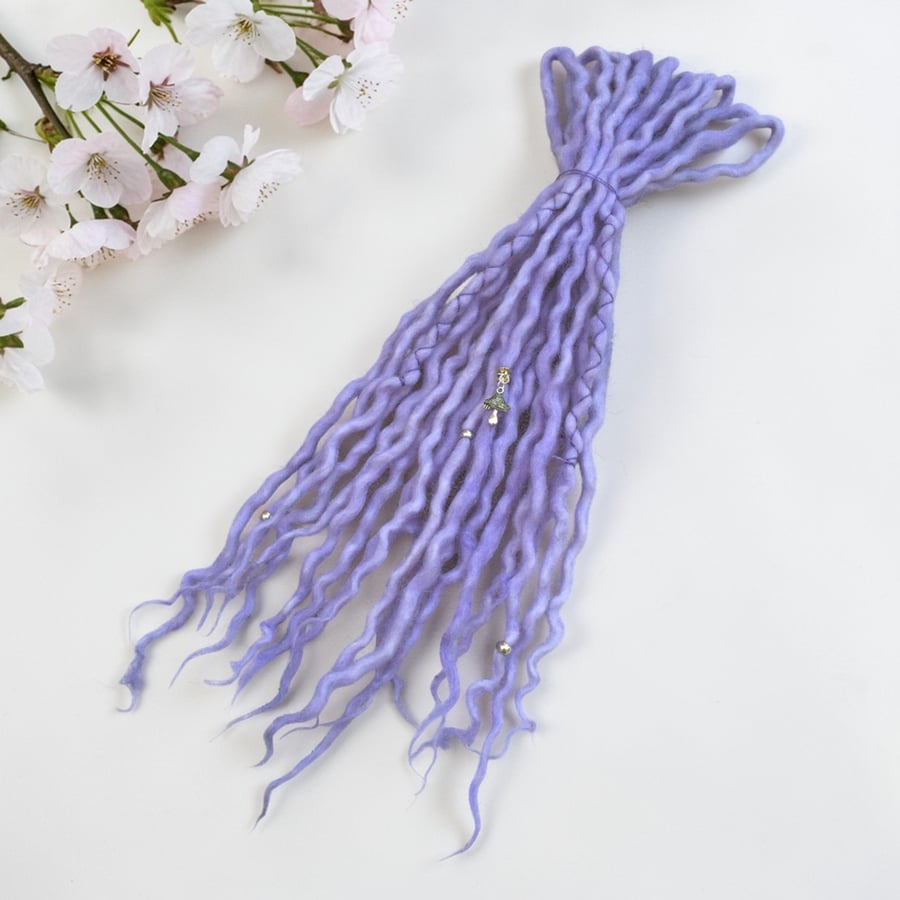Lilac - Wool Dreadlocks - Choose Your Amount and Length - SE or DE