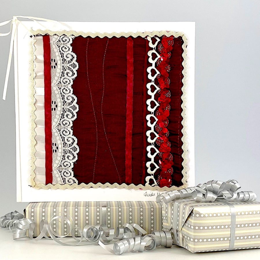 Ruby wedding anniversary card - 40 years  