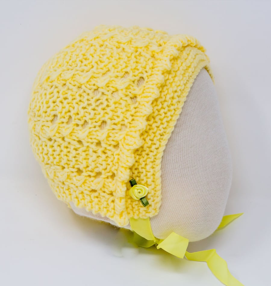 Lemon Baby Bonnet & Bootees