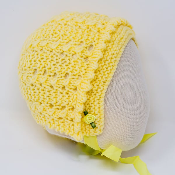 Lemon Baby Bonnet & Bootees