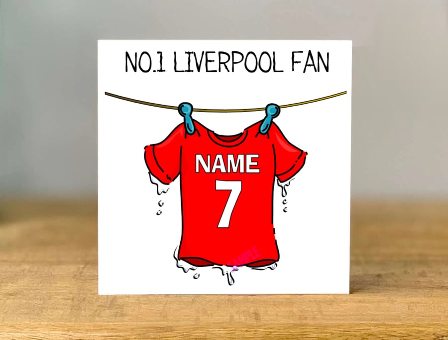 Personalised Football Greeting Card, Any Team, Brother, Bestie, Dad, Mum, Sister
