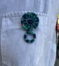 Glasses Holder Brooch - Carnival Blue and Green