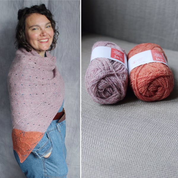 Loie Shawl Kit (Pale Pink & Orange)