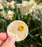 Handmade Ceramic Daffodil brooch, Hand Made Pottery Badge - Image 3