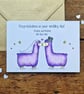 Personalised wedding card in multiple colours, Customised bride and groom card - Image 1
