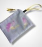 Lilac Linen Magnolias Zip-Up Pouch