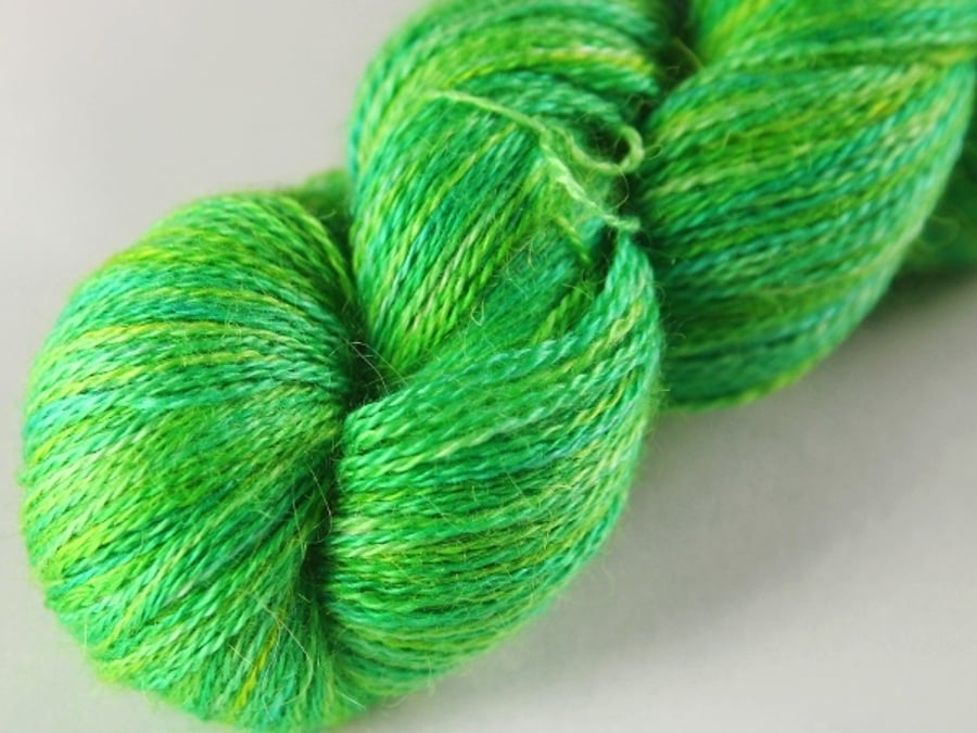 SALE Glowworm - Silky baby alpaca laceweight yarn