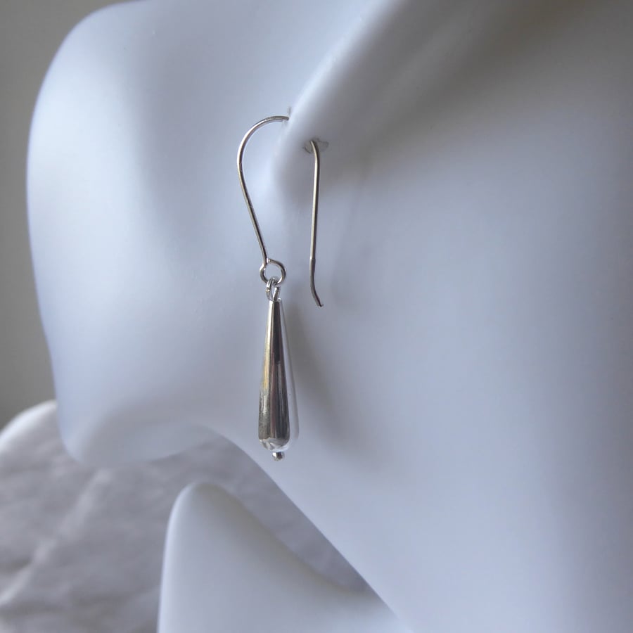 April Showers Sterling Silver Long Raindrop Earrings