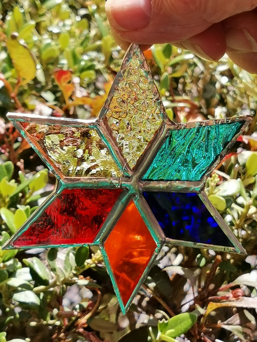 Stained glass star suncatcher Folksy
