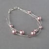 Dusky Pink Floating Pearl Bracelet - Powder Rose Bridesmaid Jewellery - Gifts