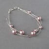 Dusky Pink Floating Pearl Bracelet - Powder Rose Bridesmaid Jewellery - Gifts