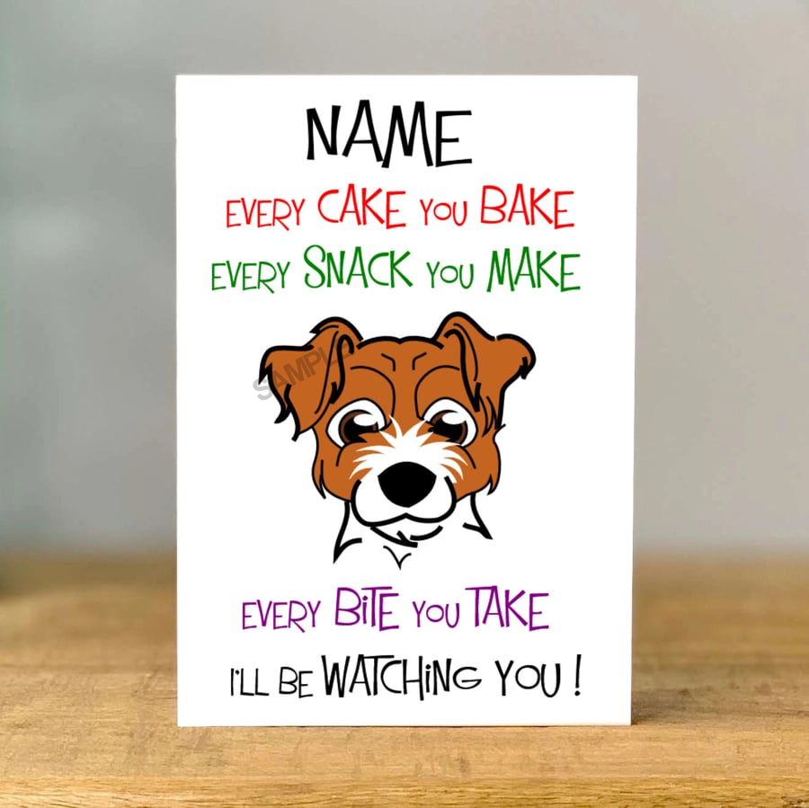 Personalised Dog Greeting Card, Jack Russell Terrier, pet