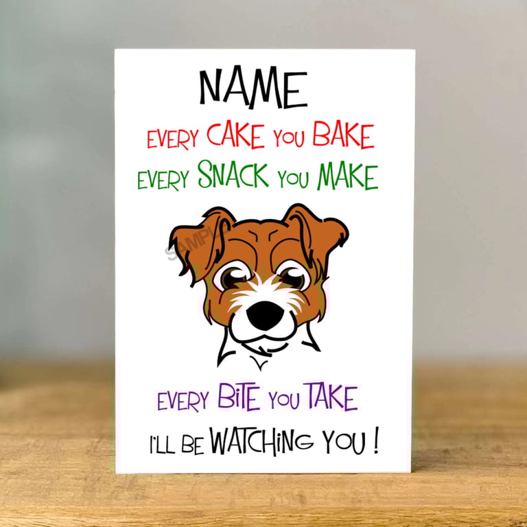 Personalised Dog Greeting Card, Jack Russell Terrier, pet