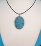 Handmade Oval Polymer Clay Pendant Necklace, Colourful Artisan Jewellery, Boho S - Image 1