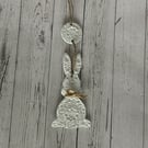 Handmade Rustic Clay Easter Bunny – Mandala Wall Hanging – Spring Gift & Décor